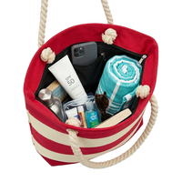 Canvas Stripe Beach Tote