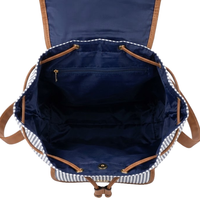 Navy Seersucker Campus Backpack