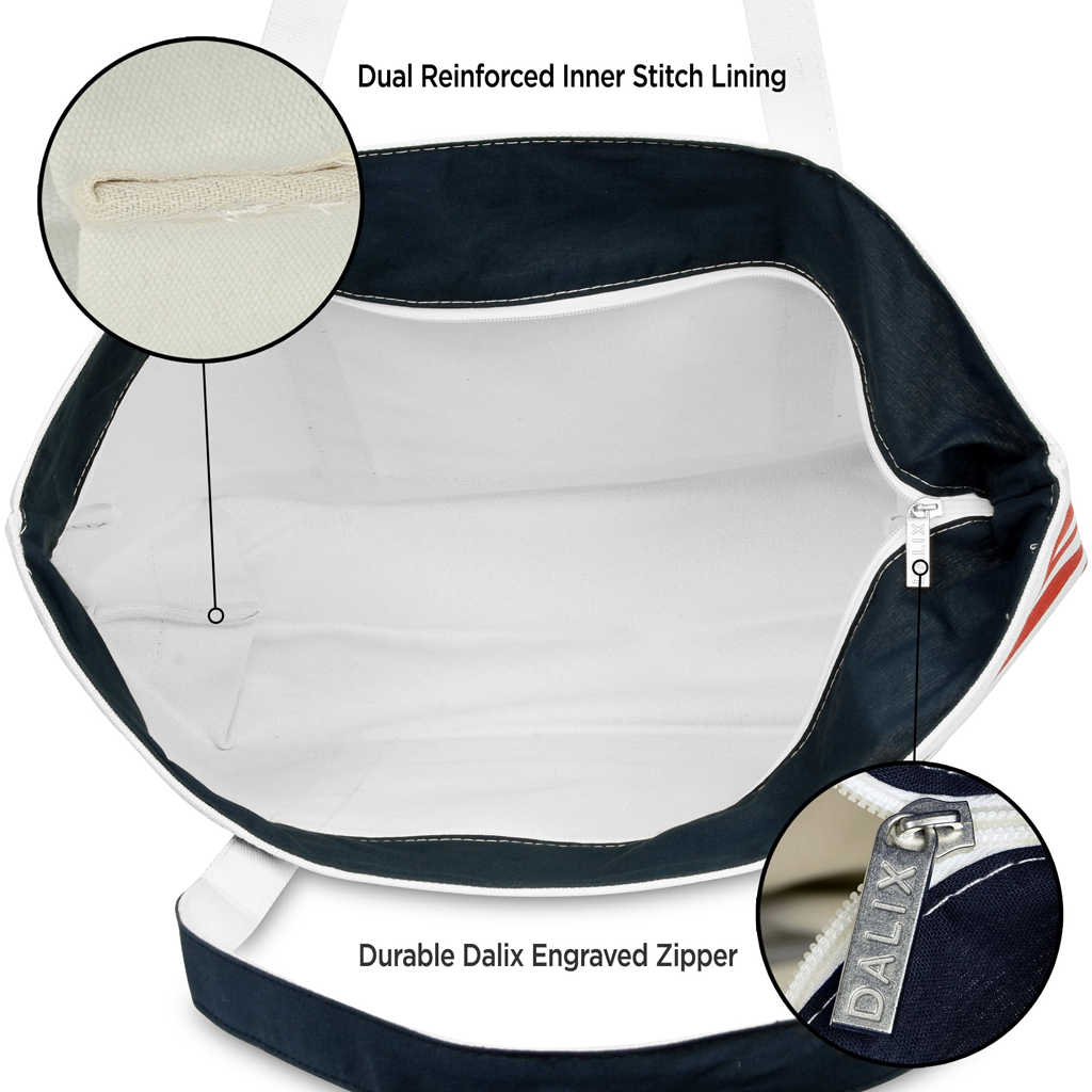 USA Flag Canvas Boater Tote