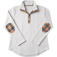 Ivory Quilted Elbow Patch Sweatshirt