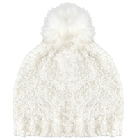 Beanie Hat w/Pom Pom Ball - IVORY