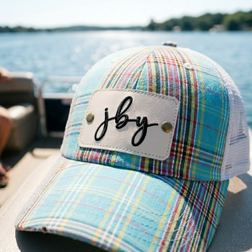 Distressed Plaid Baseball Hat