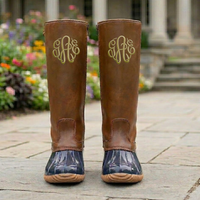Chic Lace Up Tall Duck Boots