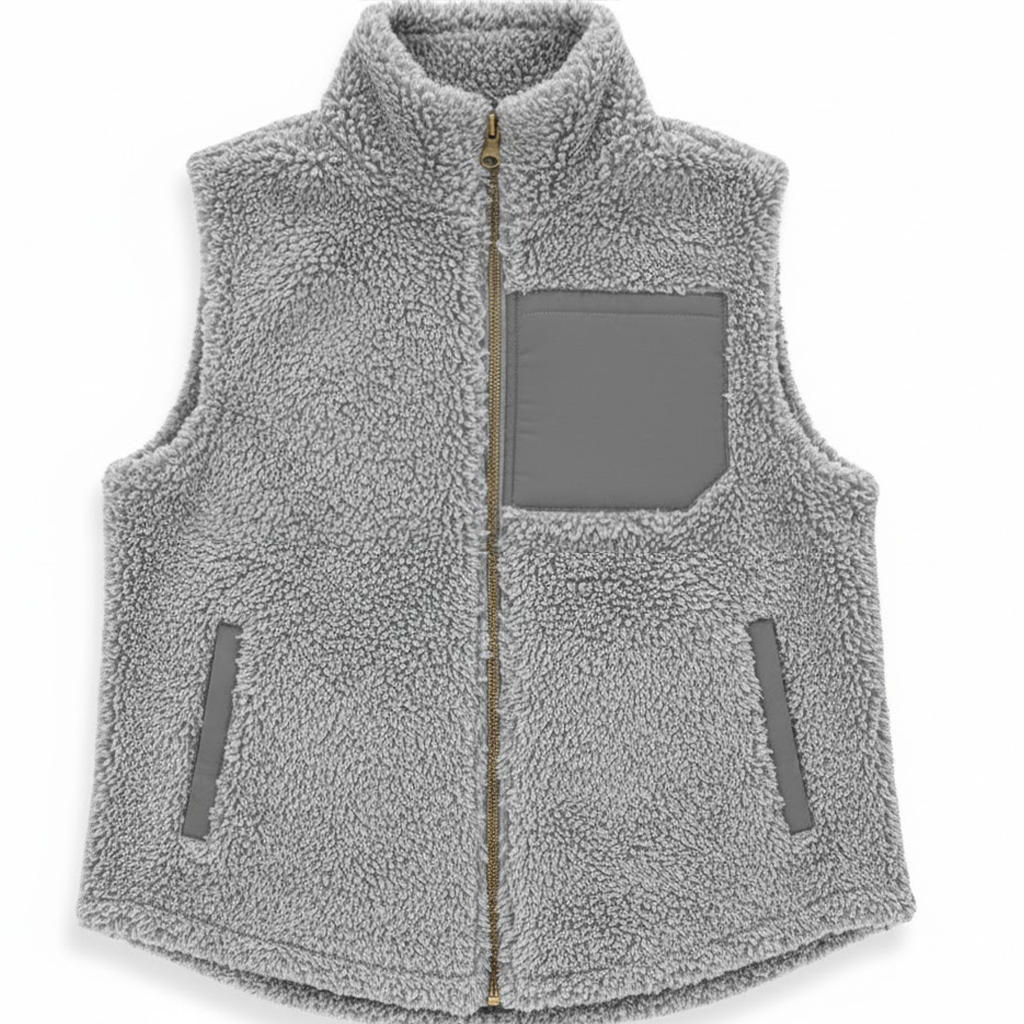 Micro Fuzzy Patch Pocket Vest