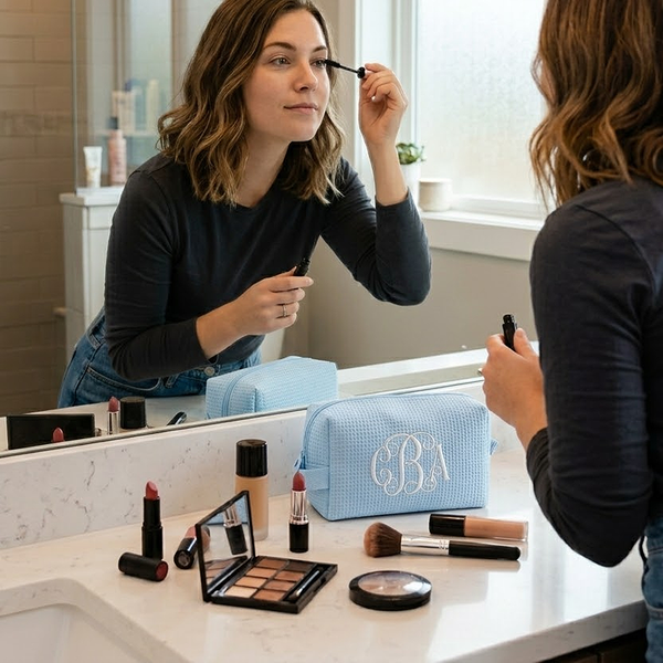 Waffle Weave Makeup Bag