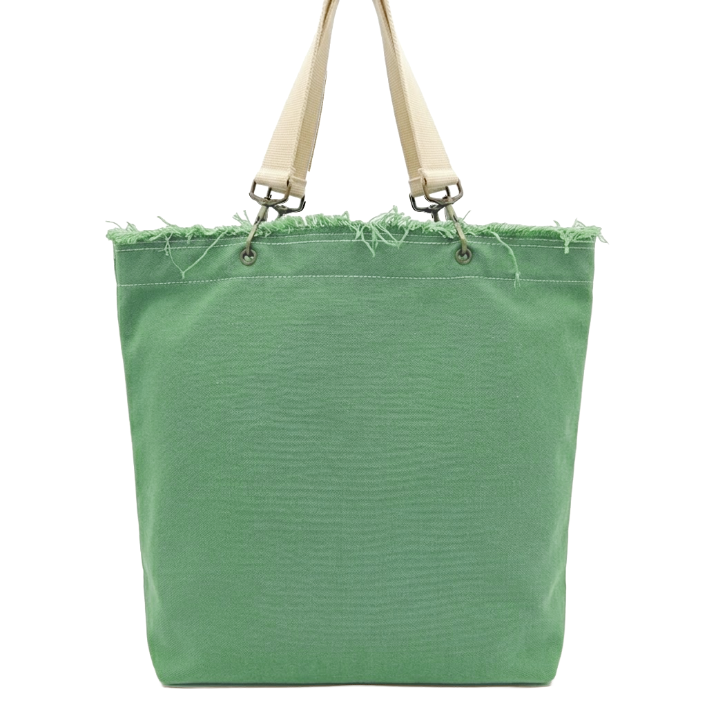 Raw-Edge Canvas Tote Bag