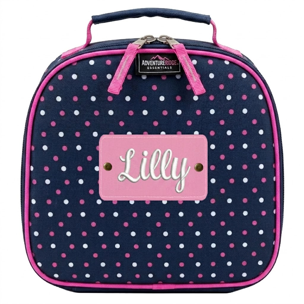 Navy & Pink POLKA DOT Lunch Box