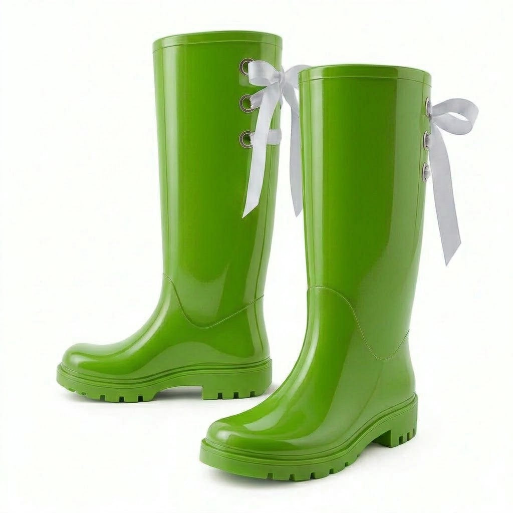 Classic Rubber Rain Boots w/Ribbon