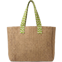 Reversible Burlap Chevron Tote Bag