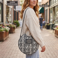 Snakeskin Circle Crossbody Purse