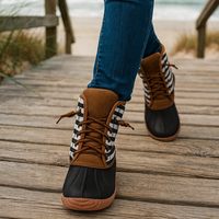 Stripe Ankle Duck Boots