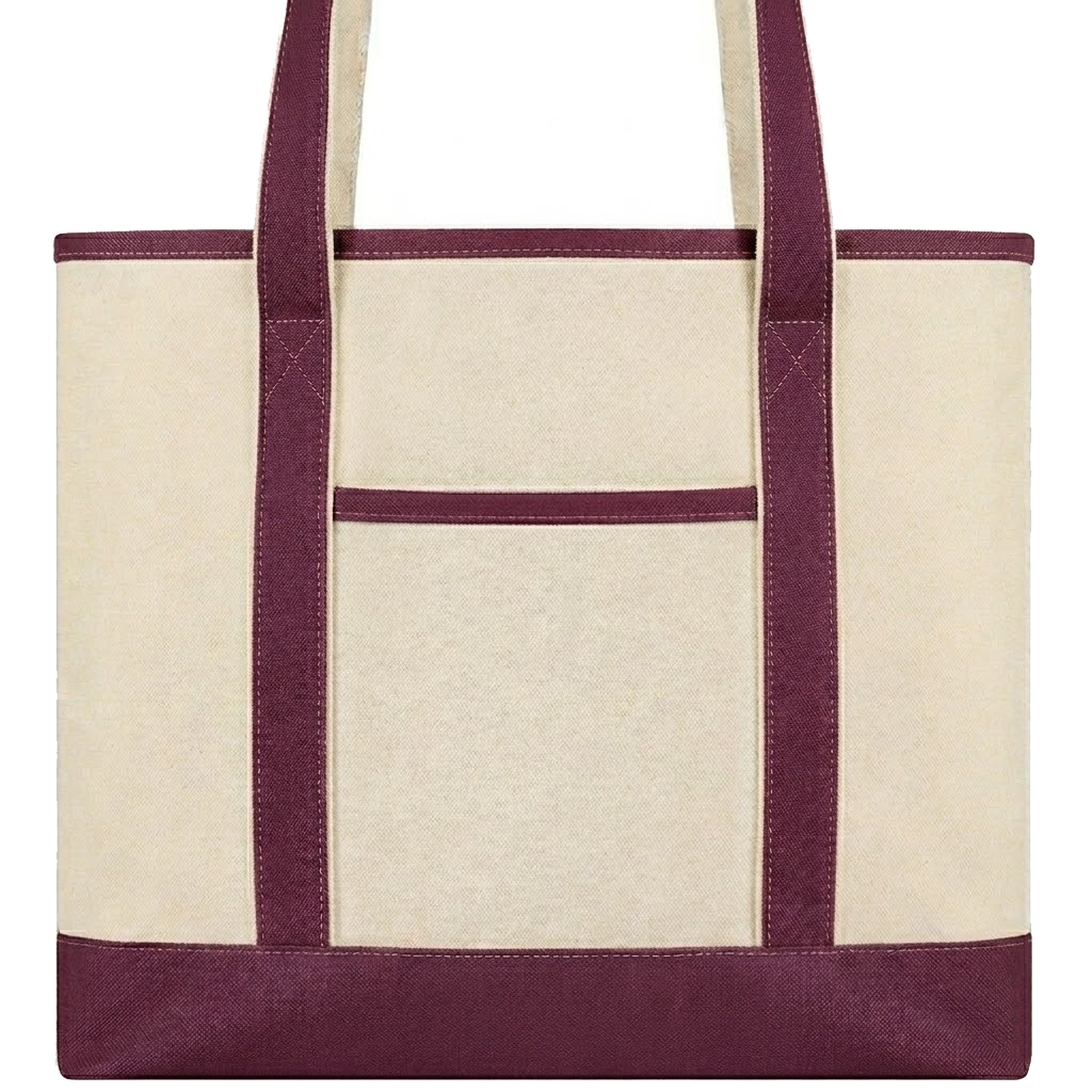Large Canvas Boater Tote
