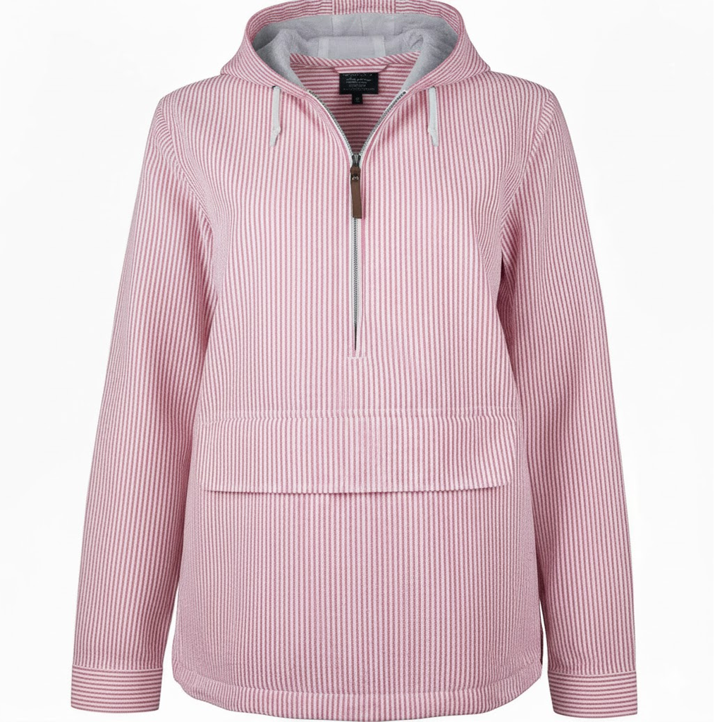 Hooded Seersucker Pullover