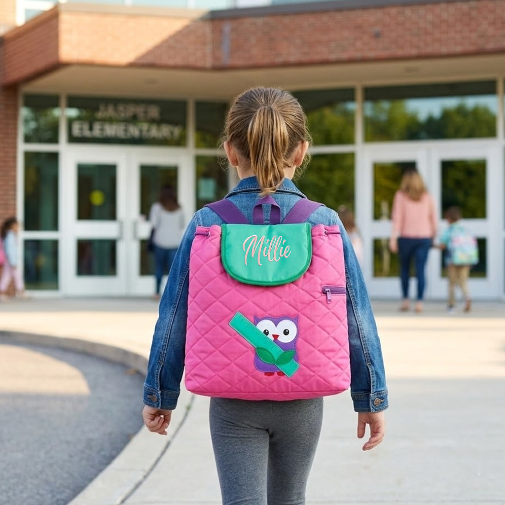 Quilted Child Backpack - OWL