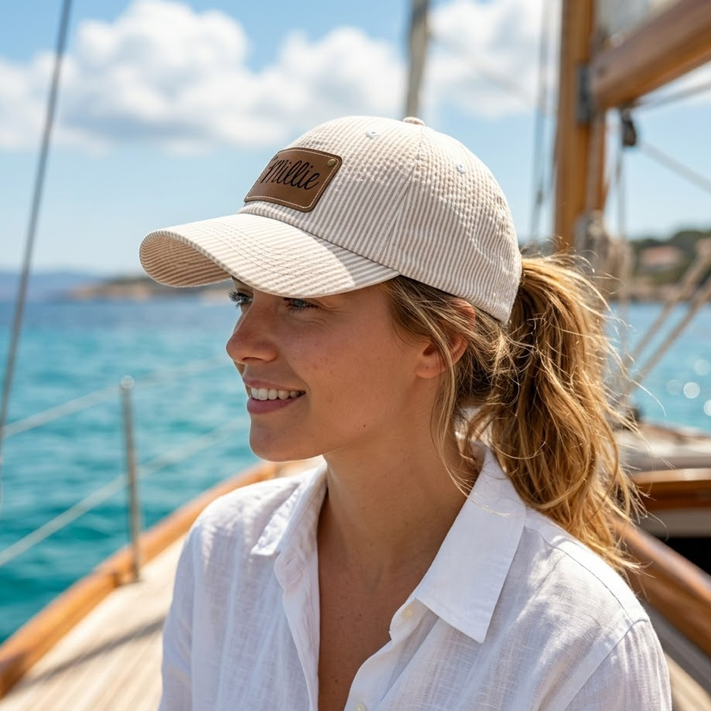 Seersucker Cabana Baseball Hat