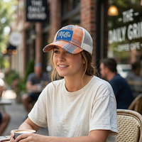 Distressed Plaid Baseball Hat