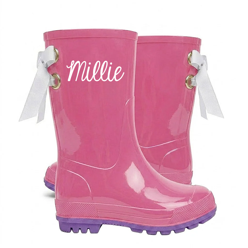 Two-Tone Kid's PINK Rain Boots