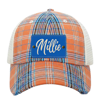 Distressed Plaid Baseball Hat