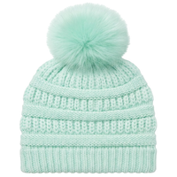 Knit Beanie Hat w/Pom Pom Ball