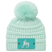 Knit Beanie Hat w/Pom Pom Ball