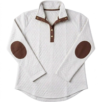 Ivory Quilted Elbow Patch Sweatshirt