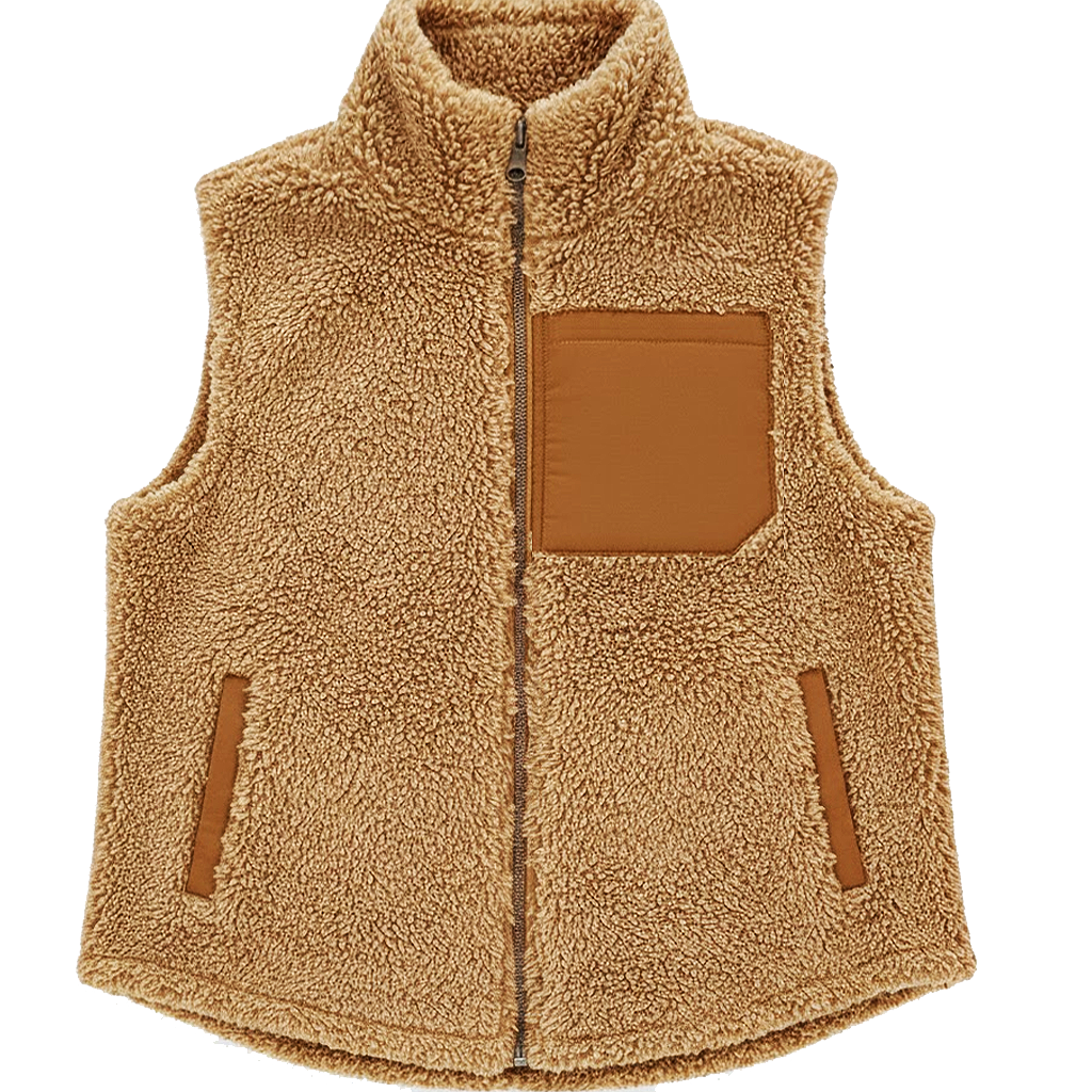 Micro Fuzzy Patch Pocket Vest