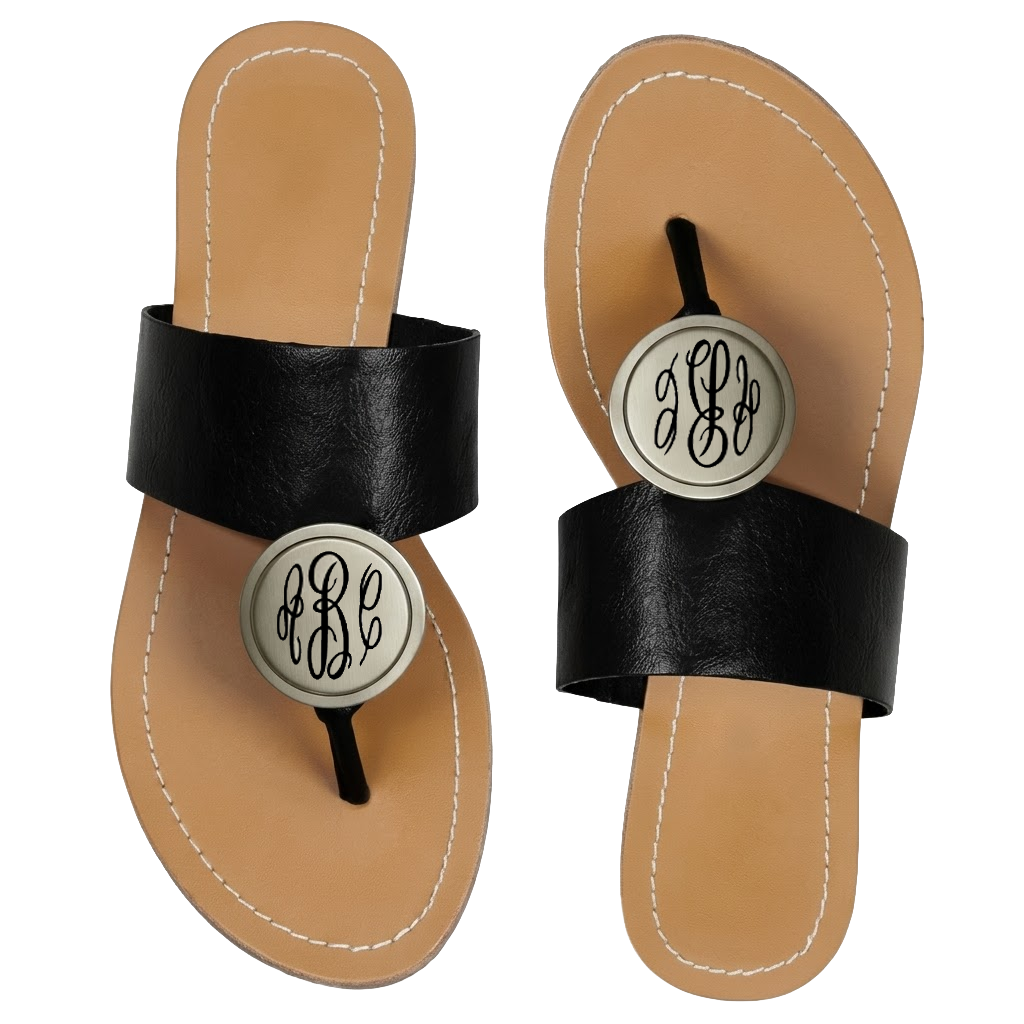 Pierra Dumas Black Flat Sandals