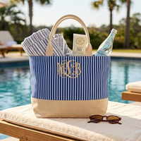 Nantucket STRIPE Canvas Tote Bag
