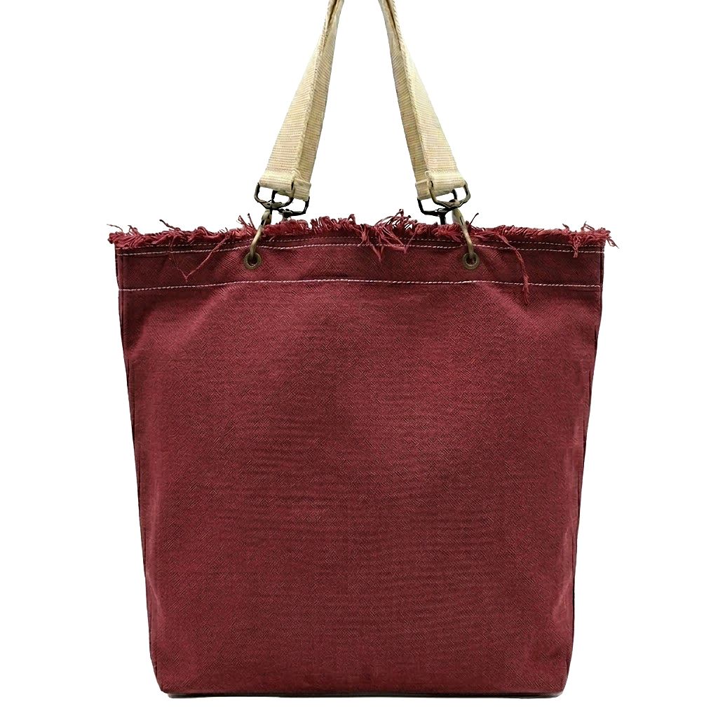Raw-Edge Canvas Tote Bag