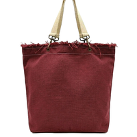 Raw-Edge Canvas Tote Bag