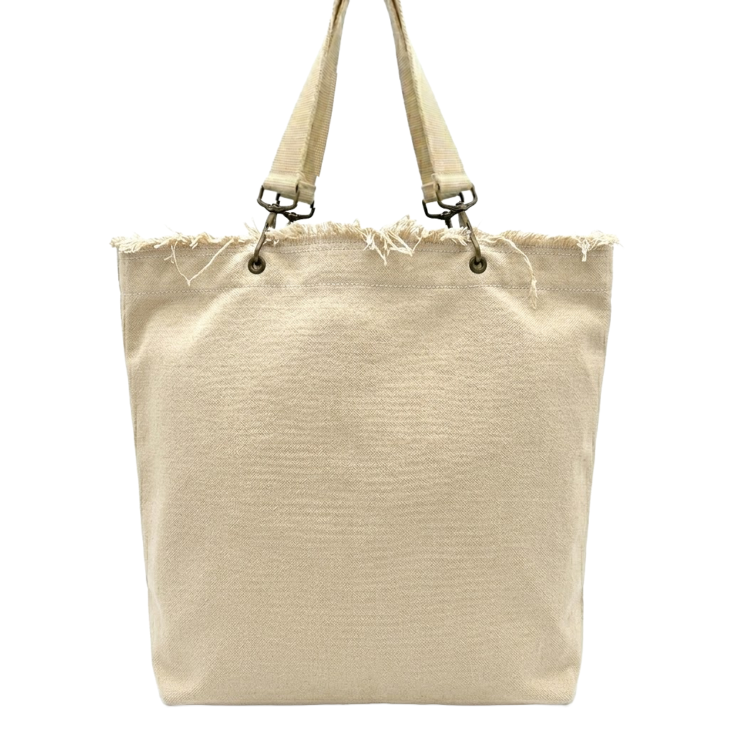 Raw-Edge Canvas Tote Bag