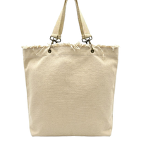 Raw-Edge Canvas Tote Bag