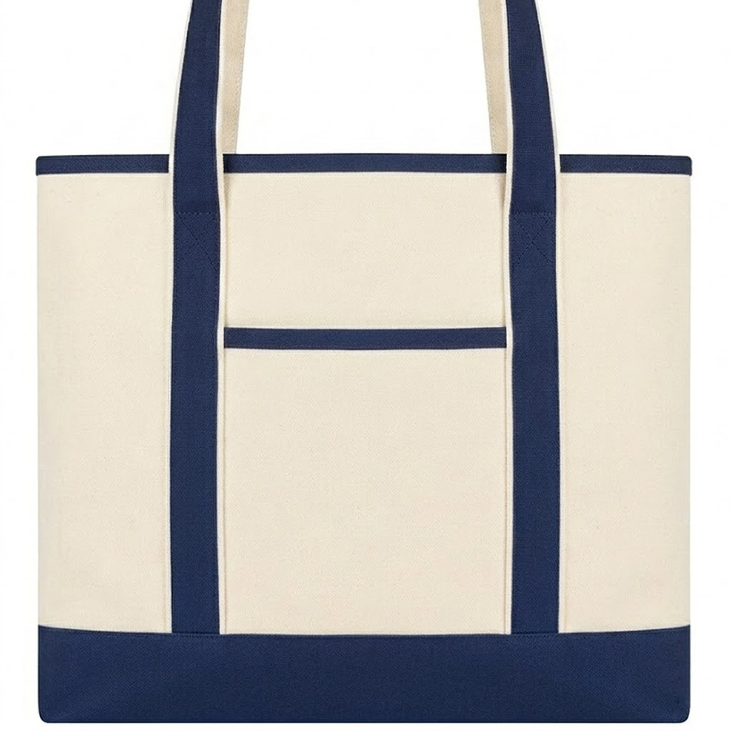 Large Canvas Boater Tote