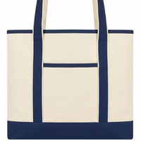 Large Canvas Boater Tote