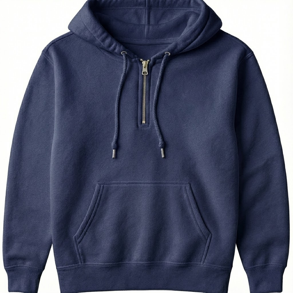 Quarter Zip Hoodie Sweatshirt