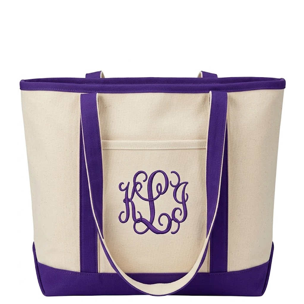 Large Canvas Boater Tote