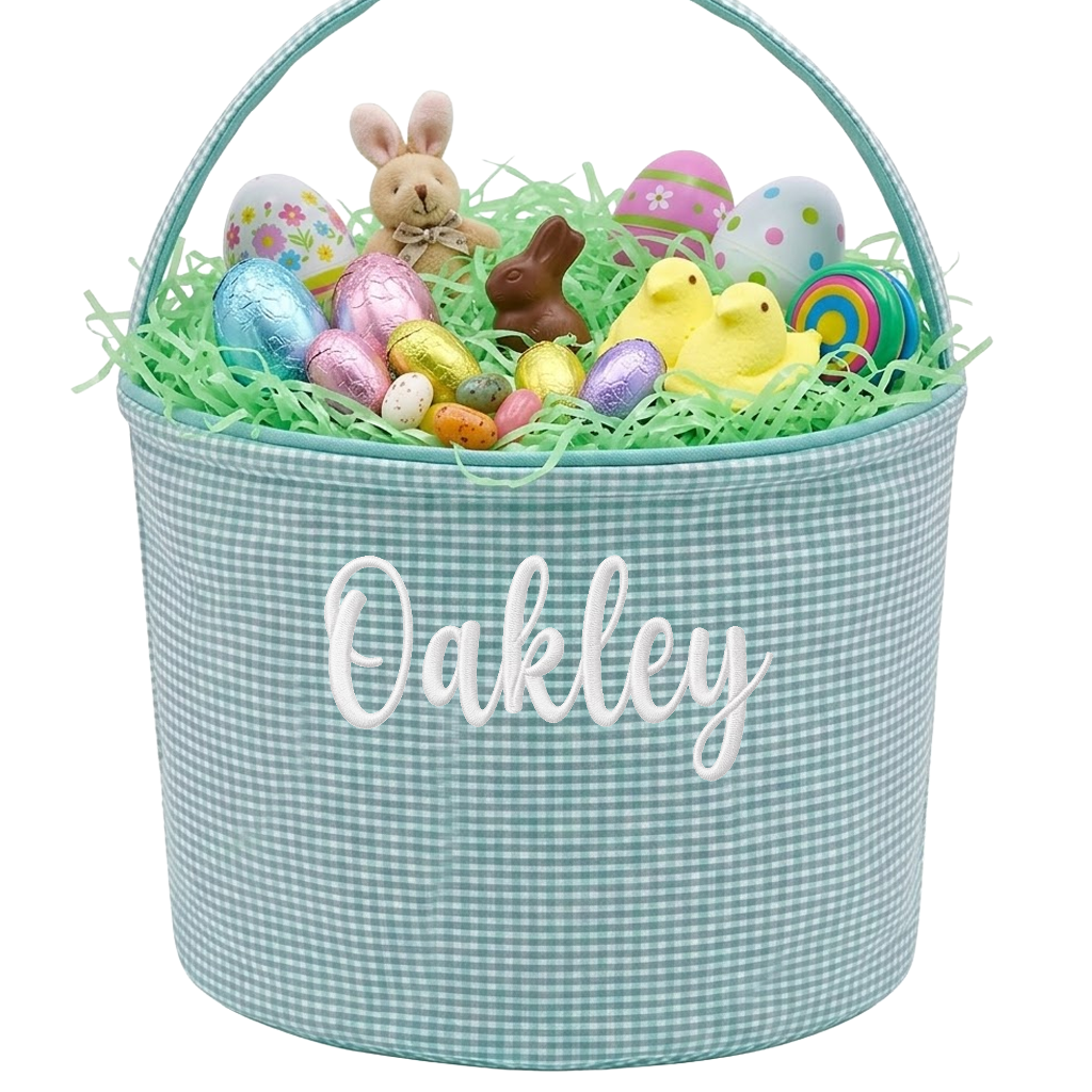 GINGHAM Easter Basket Bucket