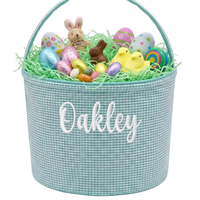 GINGHAM Easter Basket Bucket