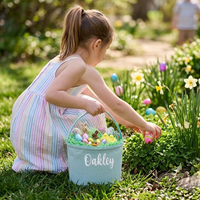 GINGHAM Easter Basket Bucket