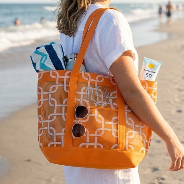 Fun & Sporty Mesh Beach Tote Bag