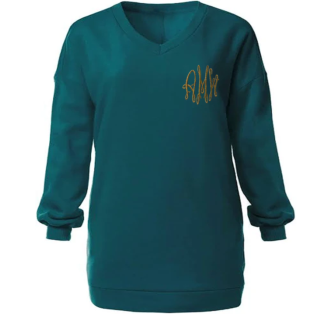 Long V-Neck Sweatshirt