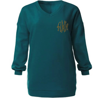 Long V-Neck Sweatshirt
