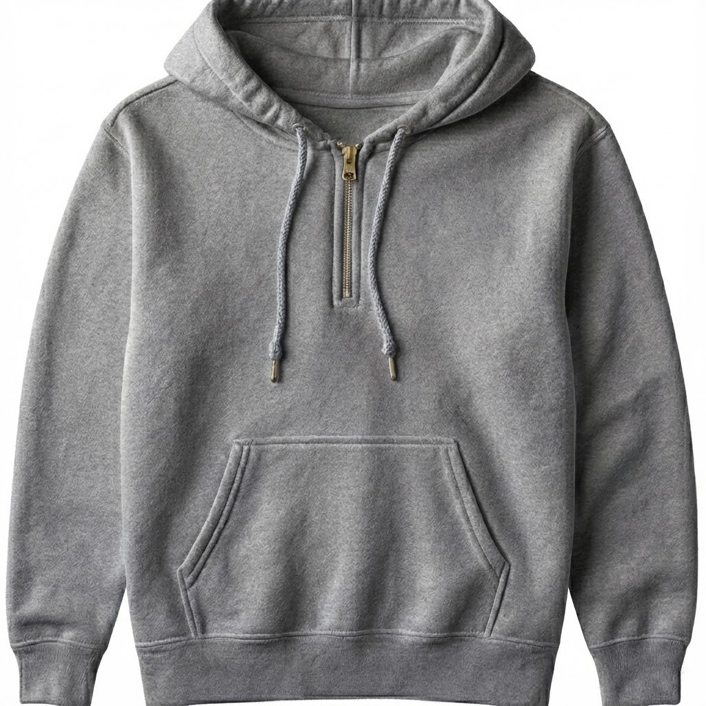 Quarter Zip Hoodie Sweatshirt
