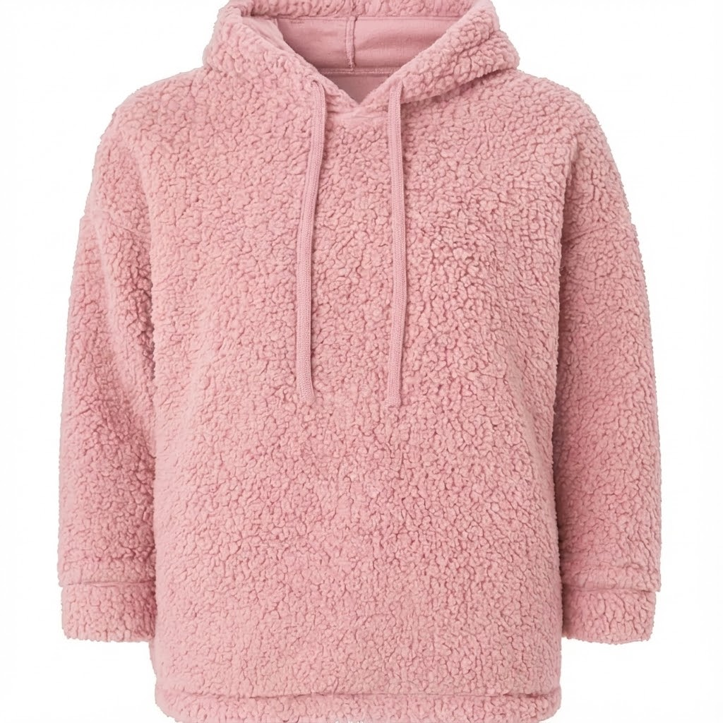 Longer Hooded Sherpa Pullover