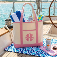 Large Canvas Boater Tote