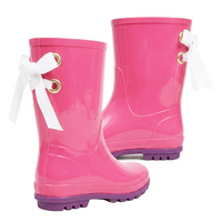 Two-Tone Kid's PINK Rain Boots