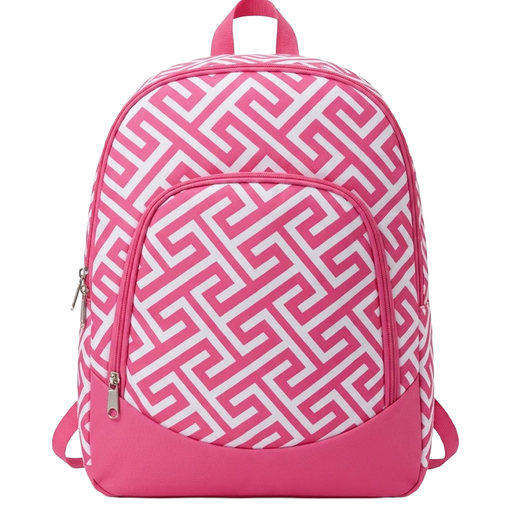 PINK Greek Key Kids Backpack