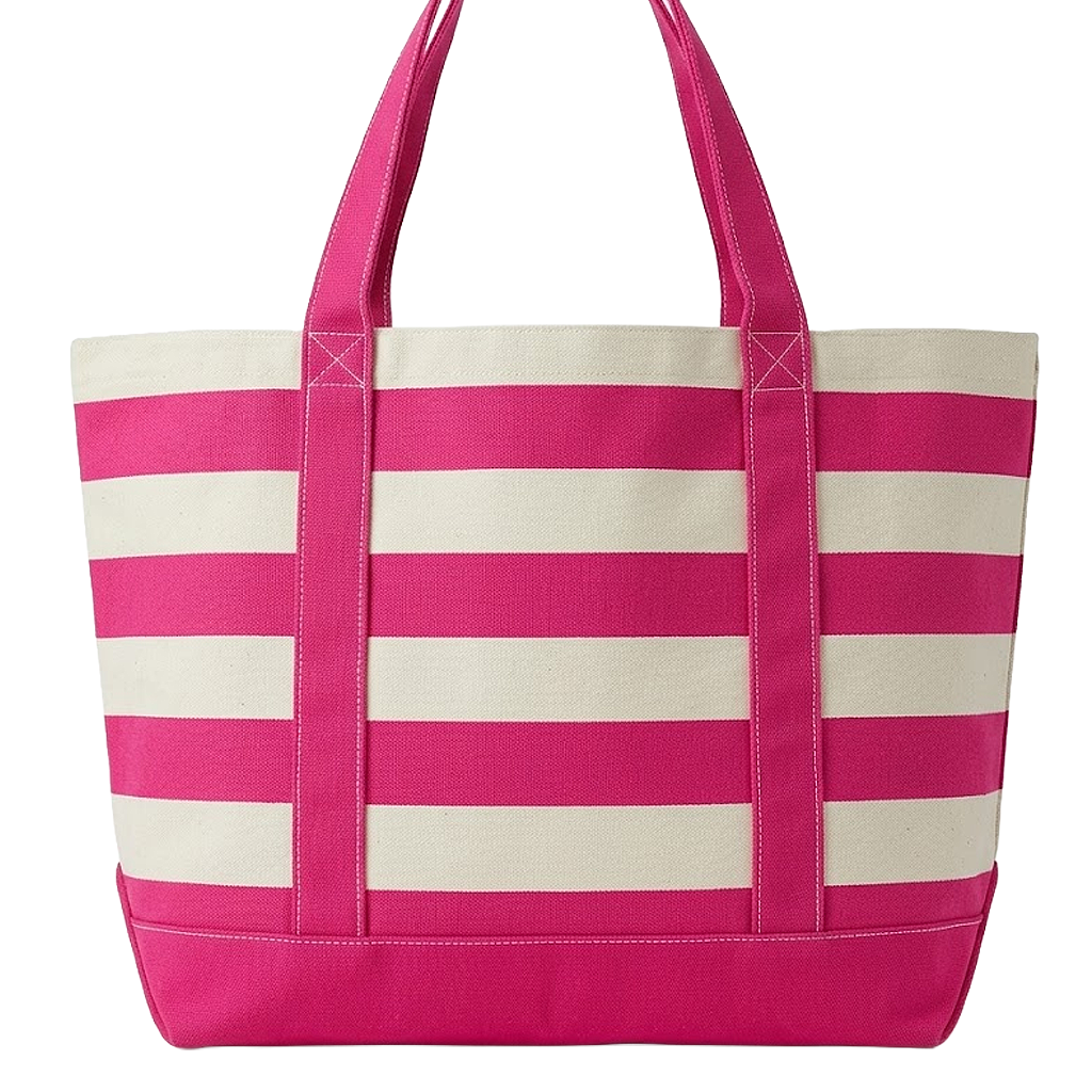 Haul-It-All Stripe Canvas Beach Tote Bag