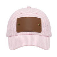 Seersucker Baseball Hat w/Ribbon Tie