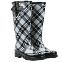Plaid Rubber Rain Boots